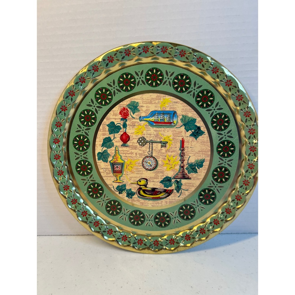 Vintage Baret Ware Lancaster Cocktail Tray No 65/T44 Made in England Green Gold